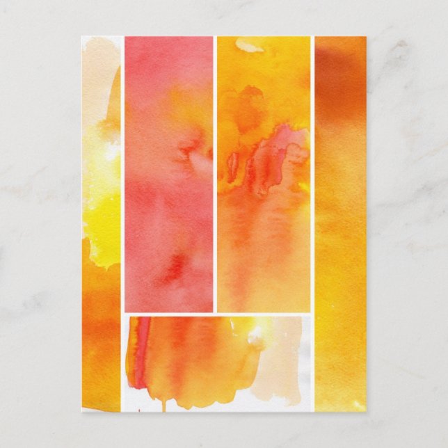 Carte Postale Ensemble d'aquarelle abstraite peinte à la main (Devant)