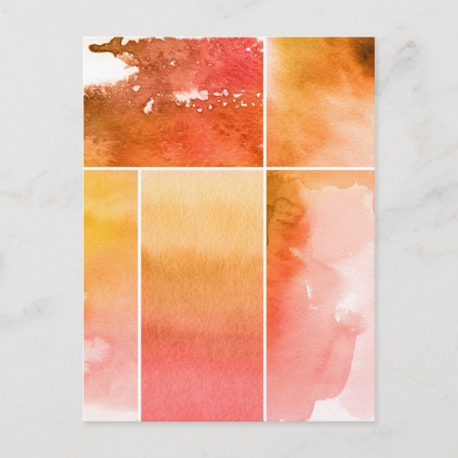 Carte Postale Ensemble d'aquarelle abstraite peinte à la main 4 (Devant)