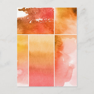 Carte Postale Ensemble d'aquarelle abstraite peinte à la main 4