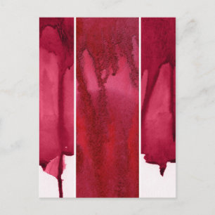 Carte Postale Ensemble d'aquarelle rouge abstrait peint à la mai