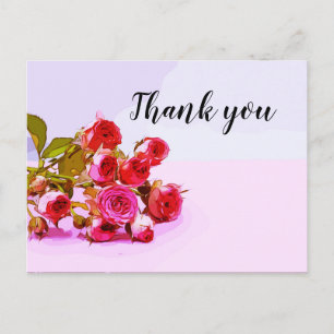 Carte Postale Ensemble de roses roses Mariage Merci