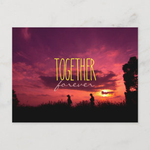Carte Postale Ensemble Forever Couple sur Lavender Field Sunset