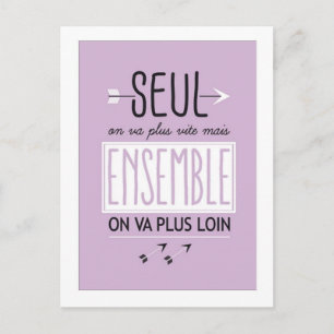 Carte Postale Ensemble on va plus loin