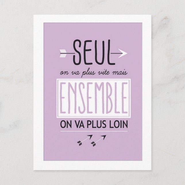 Carte Postale Ensemble on va plus loin (Devant)