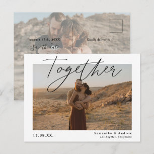 Carte Postale Ensemble script simple 2 photos enregistrer la dat