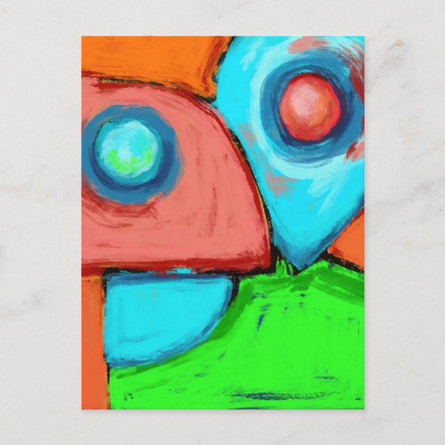 Carte Postale Ensemble, une peinture abstraite numérique (Devant)