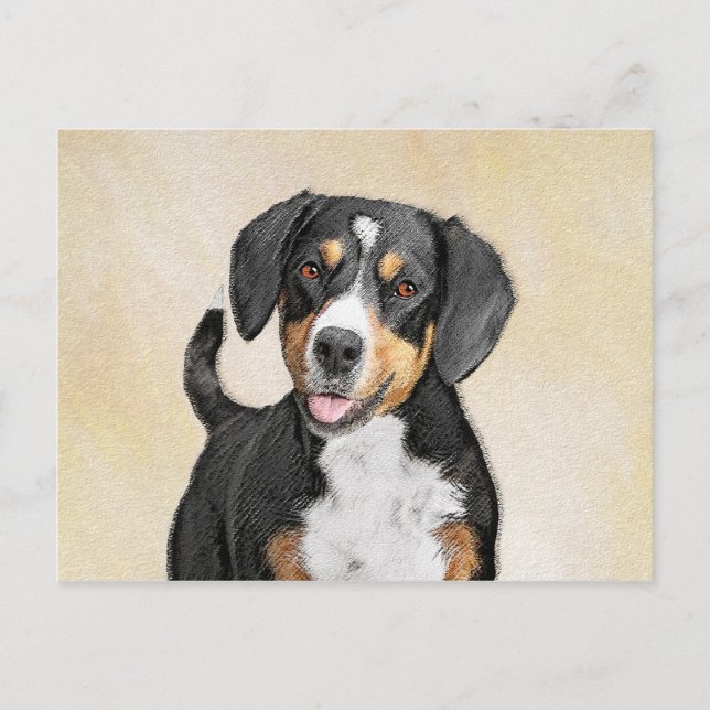 Carte Postale Entlebucher Mountain Dog Peinture - Art original (Devant)