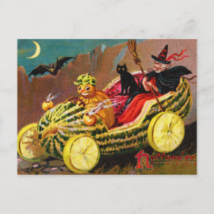 Carte Postale Entraîneur de pastèque d'Halloween