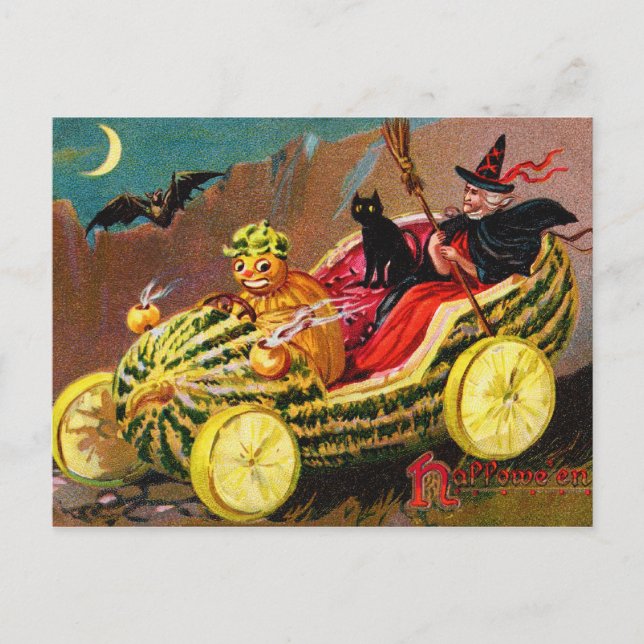Carte Postale Entraîneur de pastèque d'Halloween (Devant)