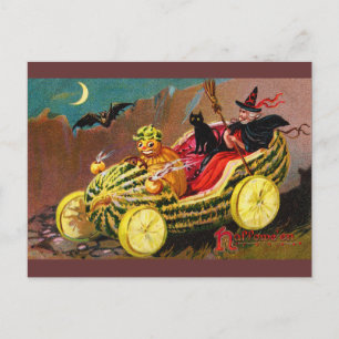 Carte Postale Entraîneur de pastèque d'Halloween