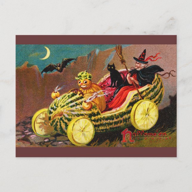 Carte Postale Entraîneur de pastèque d'Halloween (Devant)