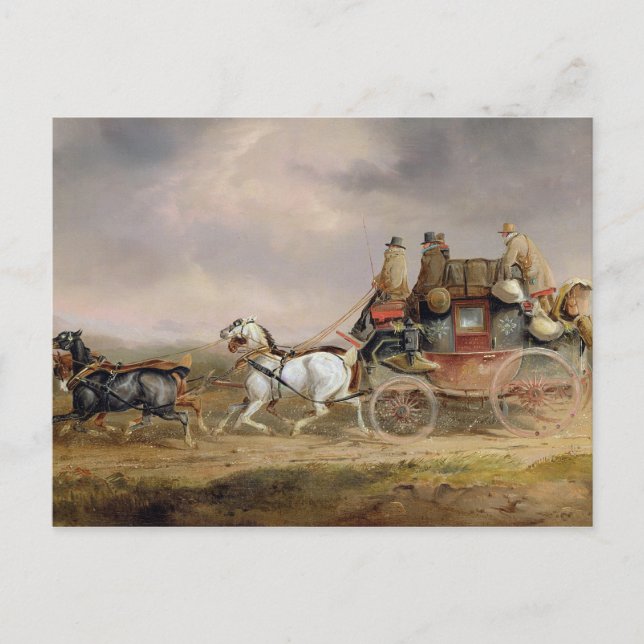 Carte Postale Entraîneurs de courrier sur la route : The Louth-L (Devant)