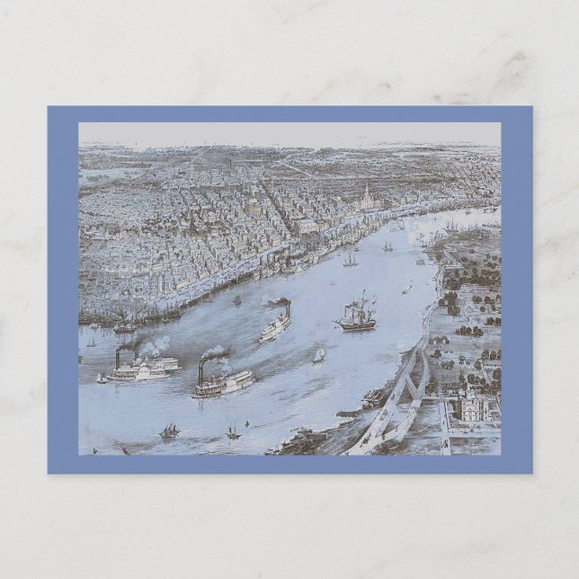 Carte Postale Entrée à la Nouvelle-Orléans, guerre civile (Devant)