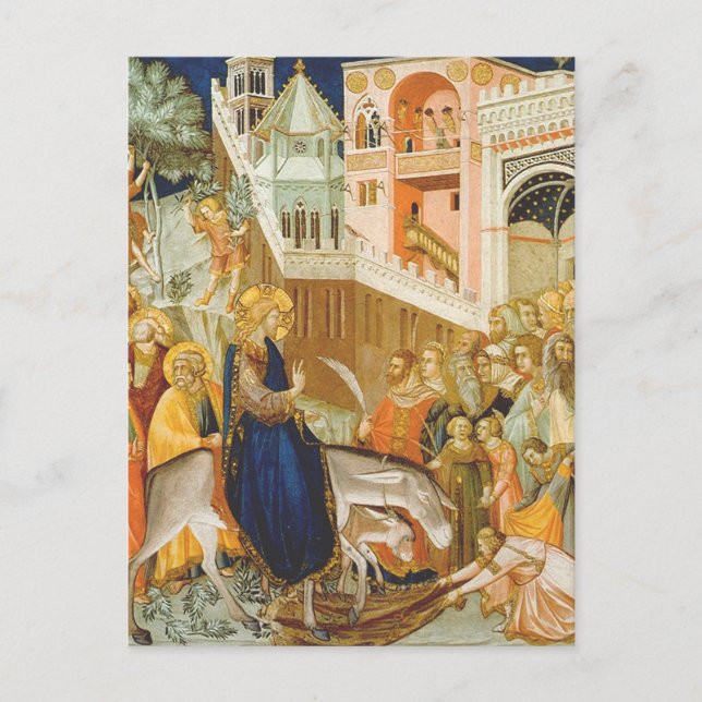 Carte Postale Entrée du Christ à Jérusalem par Pietro Lorenzetti (Devant)