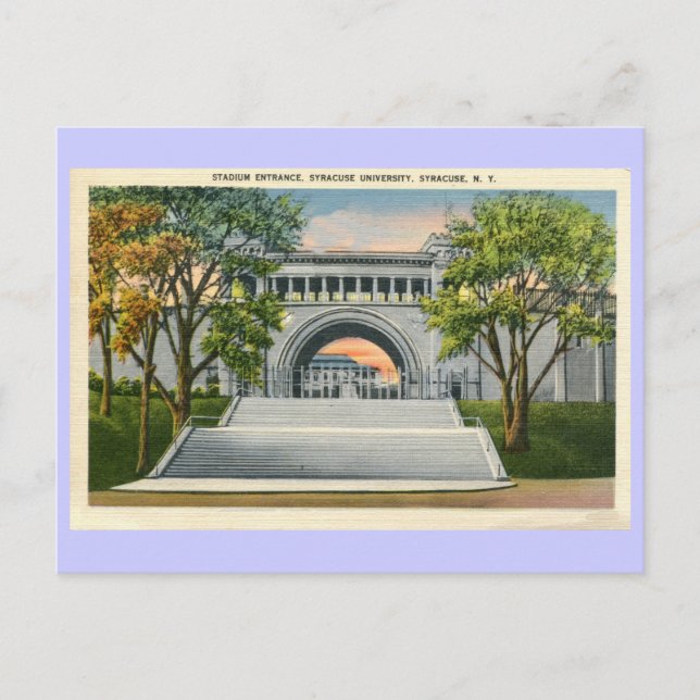 Carte Postale Entrée du Stade vintage Université Syracuse (Devant)