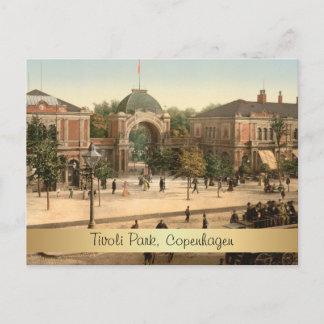 Carte Postale Entrée personnalisée du parc Tivoli Copenhague