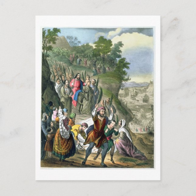 Carte Postale Entrée triomphale du Christ à Jérusalem, d'un bi (Devant)