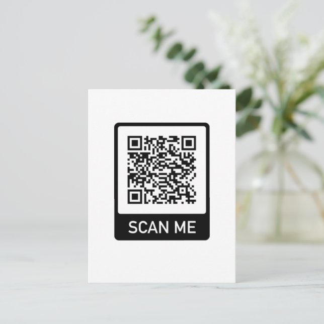 Carte Postale Entreprise de code QR personnalisé (Debout devant)