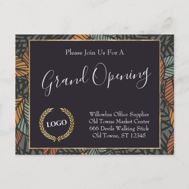 Carte Postale Entreprise de promotion de logo commercial Feuille (Devant)