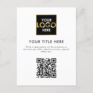 Carte Postale Entreprise Entreprise Logo Entreprise QR Code & Te