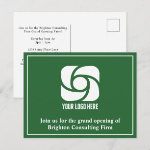 Carte Postale Entreprise verte Logo de l'entreprise publicitaire