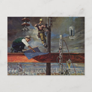 Carte Postale Entreprise vintage, architectes et construction