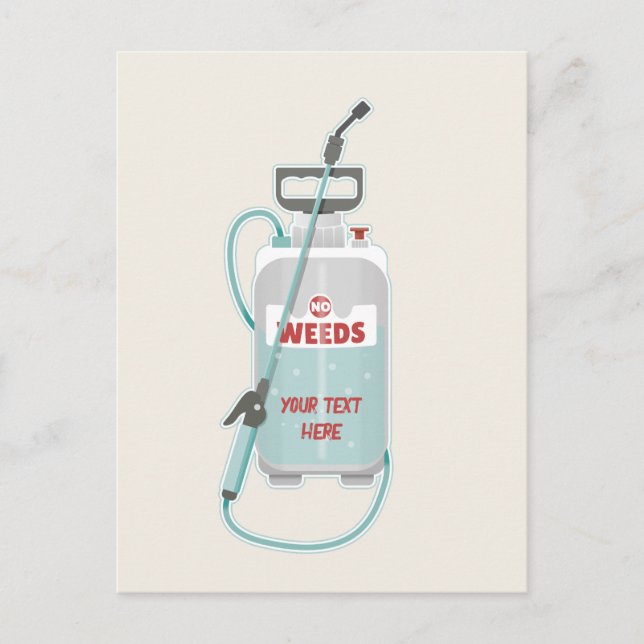 Carte Postale Entretien de jardin avec désherbant (Devant)