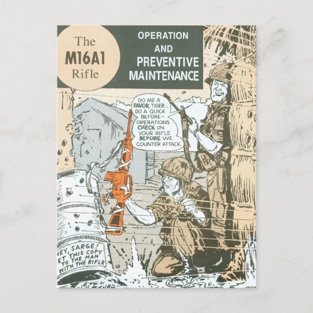 Carte Postale Entretien des fusils militaires vintages (Devant)