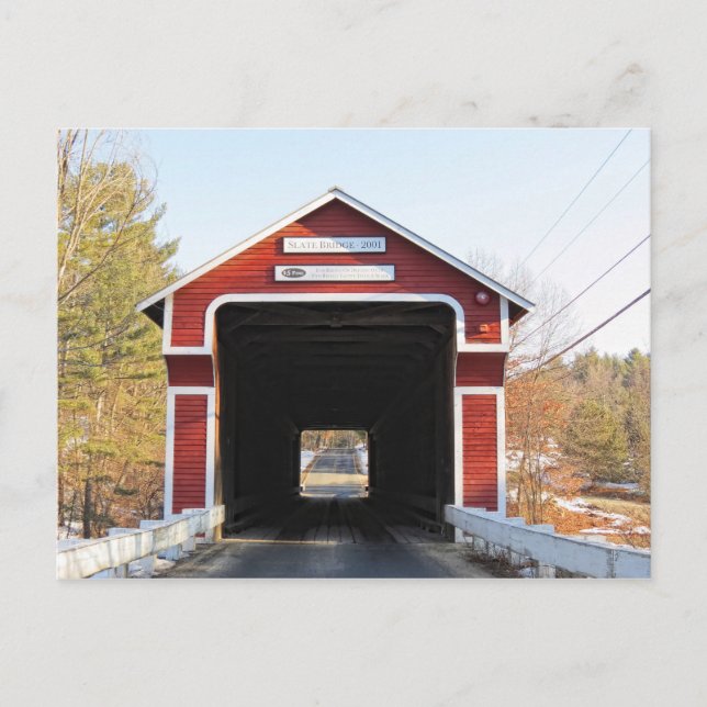 Carte Postale Entrez le pont couvert par l'ardoise (Devant)