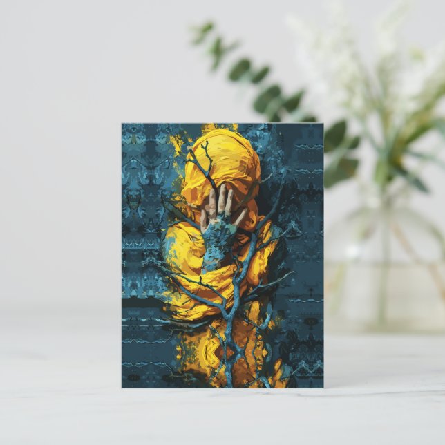 Carte Postale Enveloppé de mystère : Voile de silence (Debout devant)