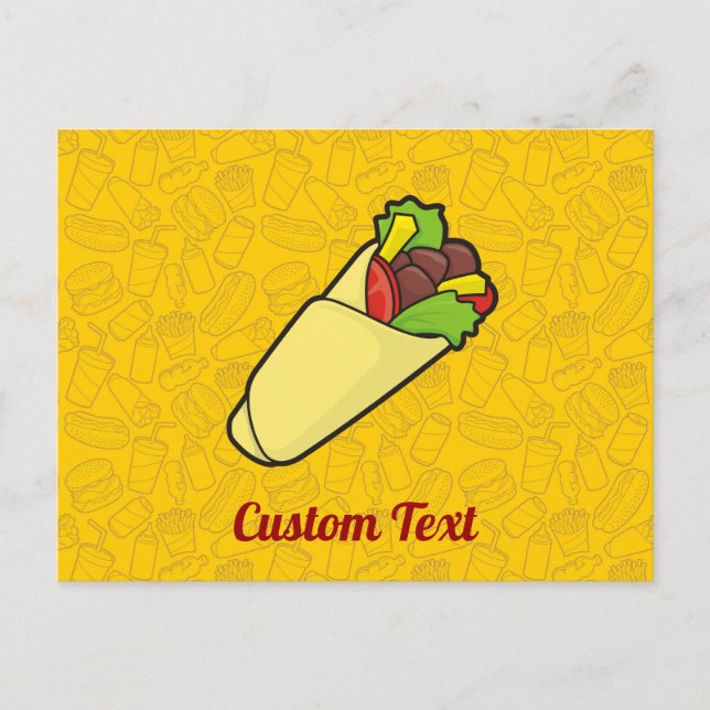 Carte postale enveloppement sandwich Tortilla (Devant)