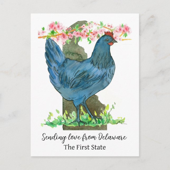 Carte Postale Envoi D'Amour De La Fleur Fleur De Pêche Delaware (Devant)