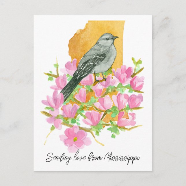Carte Postale Envoi d'amour Mississippi Mockingbird Magnolia (Devant)