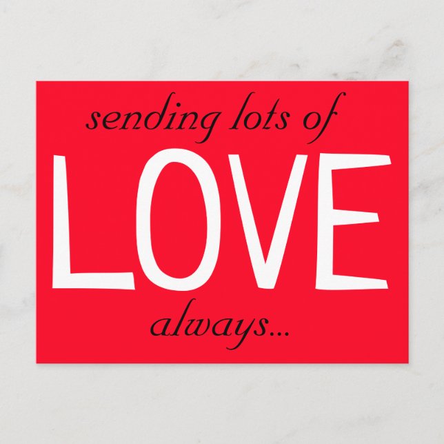 Carte Postale envoi de beaucoup d'amour mignon rouge (Devant)