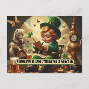 Carte Postale Envoi de bénédictions irlandaises sur St. Paddy's