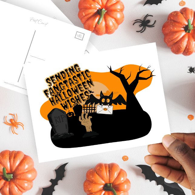 Carte Postale Envoi de voeux d'Halloween fantaisistes (Créateur téléchargé)