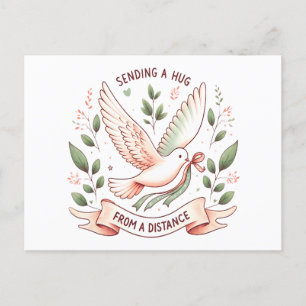 Carte Postale Envoi d'un câlin d'une distance" Volant Dove
