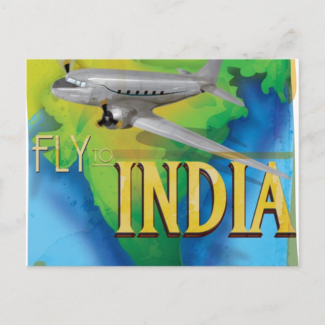 Carte Postale Envolez-vous pour l'Inde (Devant)