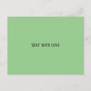 Carte postale envoyée avec amour ment vert, carte