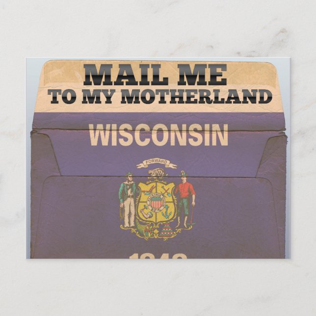 Carte Postale Envoyez-moi un courrier au Wisconsin (Devant)