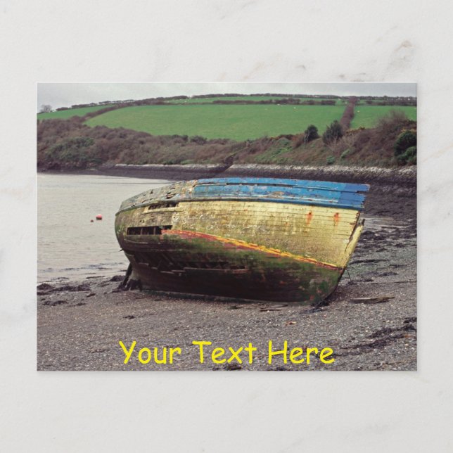 Carte Postale Epave de bateau personnalisable, Cornwall, Royaume (Devant)