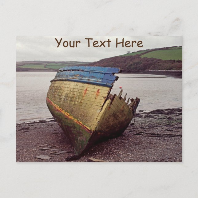 Carte Postale Epave de bateau personnalisable, Cornwall, Royaume (Devant)