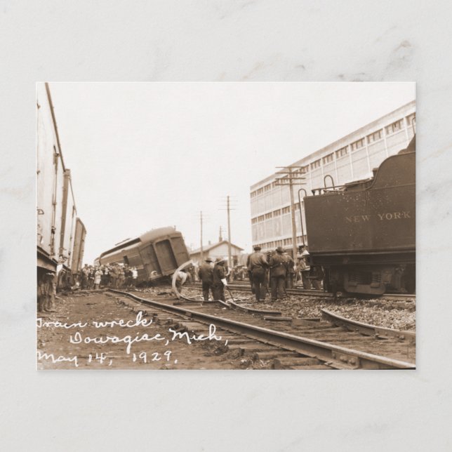 Carte Postale Épave ferroviaire 1928 (Devant)