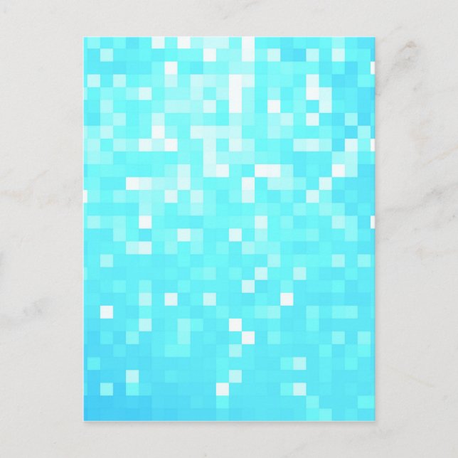 Carte Postale Éperche de pixels turquoise (Devant)