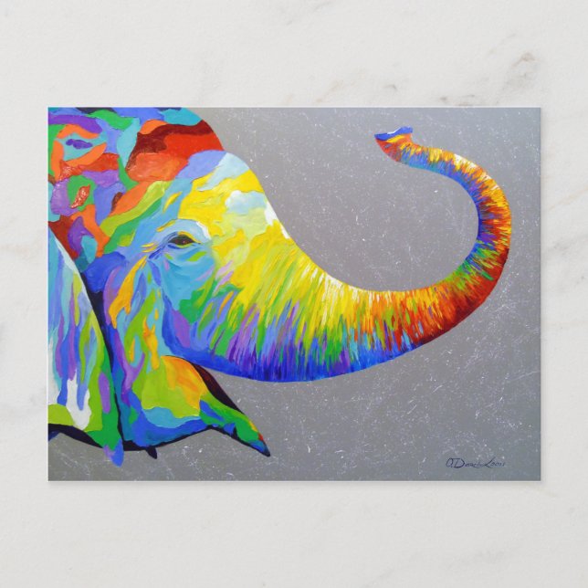 Carte Postale Ephant souriant (Devant)