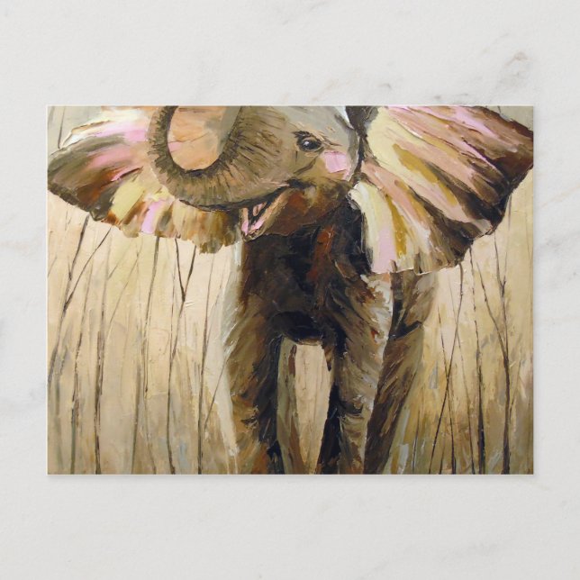 Carte Postale Ephant souriant (Devant)