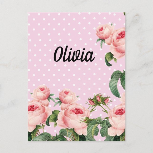 Carte Postale Ephemera floral bouquet vibrant color (Devant)