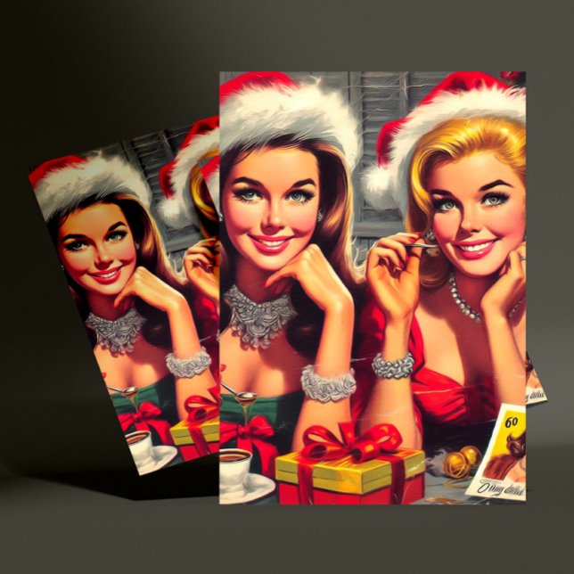 Carte Postale Éphémérides de Noël rétro (Créateur téléchargé)