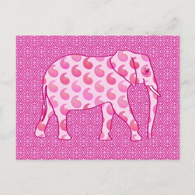 Carte Postale Ephène de mer - rose glacé et fuchsia (Devant)