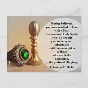 Carte Postale Ephesians 1:13b-14 Marked with a Seal Postcard